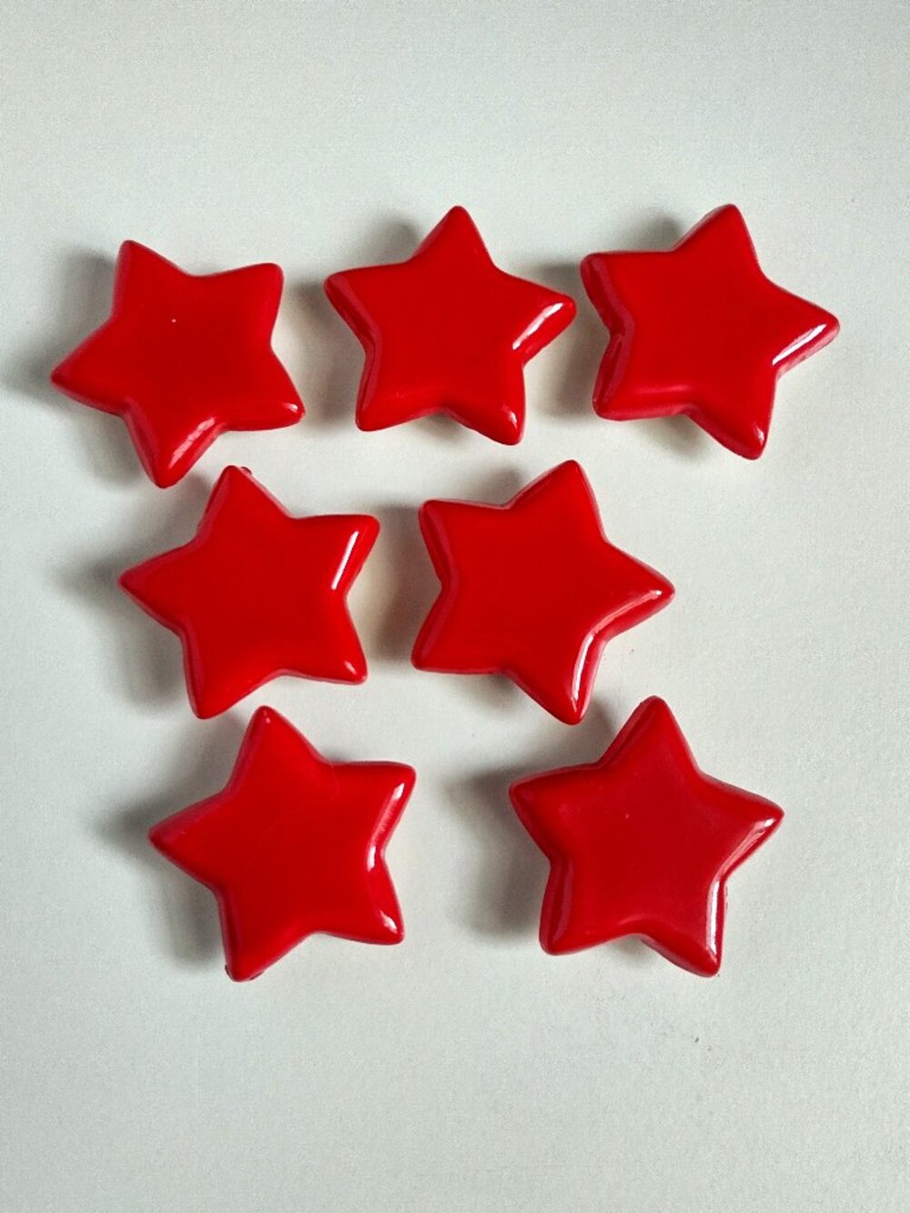 Red Star Button Covers, 7, Retro 90s Clothing Upcycle, Maximalist Fashion, 1.25"